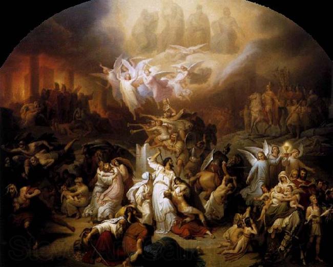 Wilhelm von Kaulbach : The Destruction of Jerusalem by Titus France oil painting art